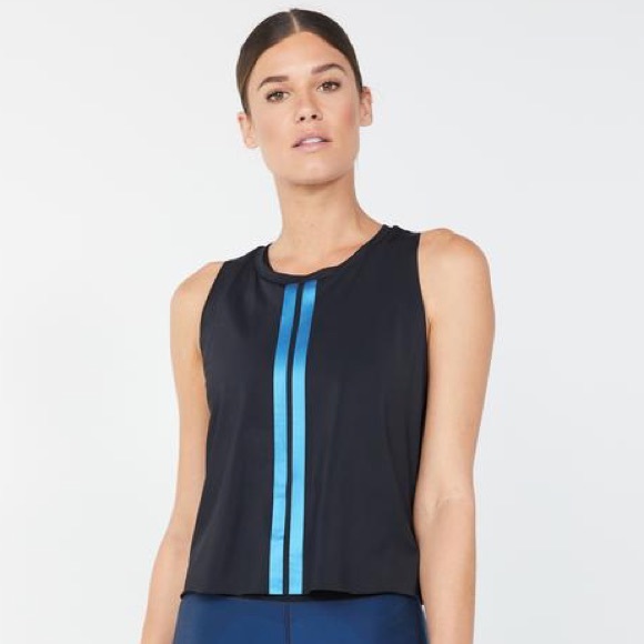 ultracor Tops - Ultracor Racerback Swell Tank in Nero/Blue Metal